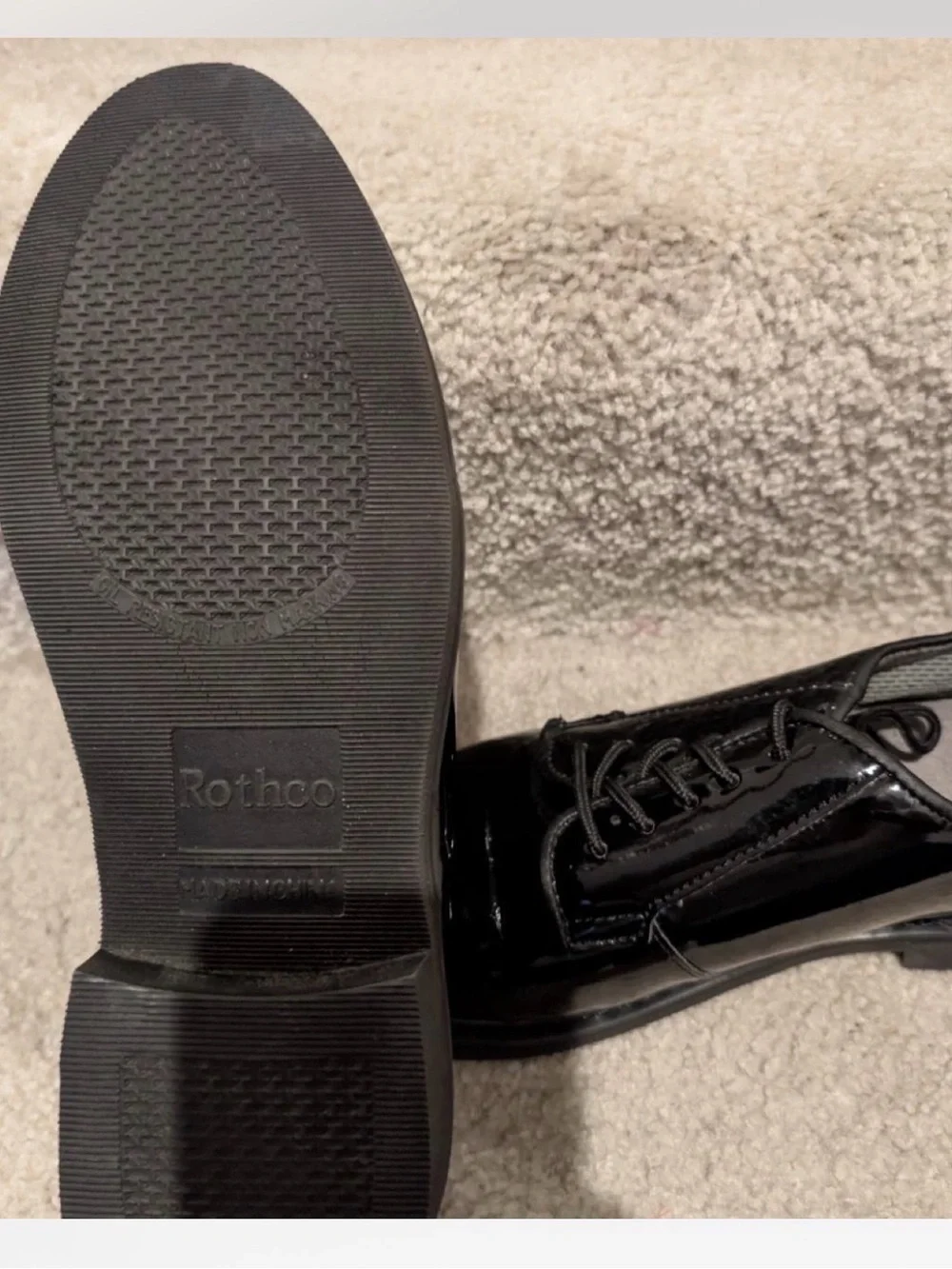 Rothco Oxford Black Patent Leather Lace-Up Oxfords